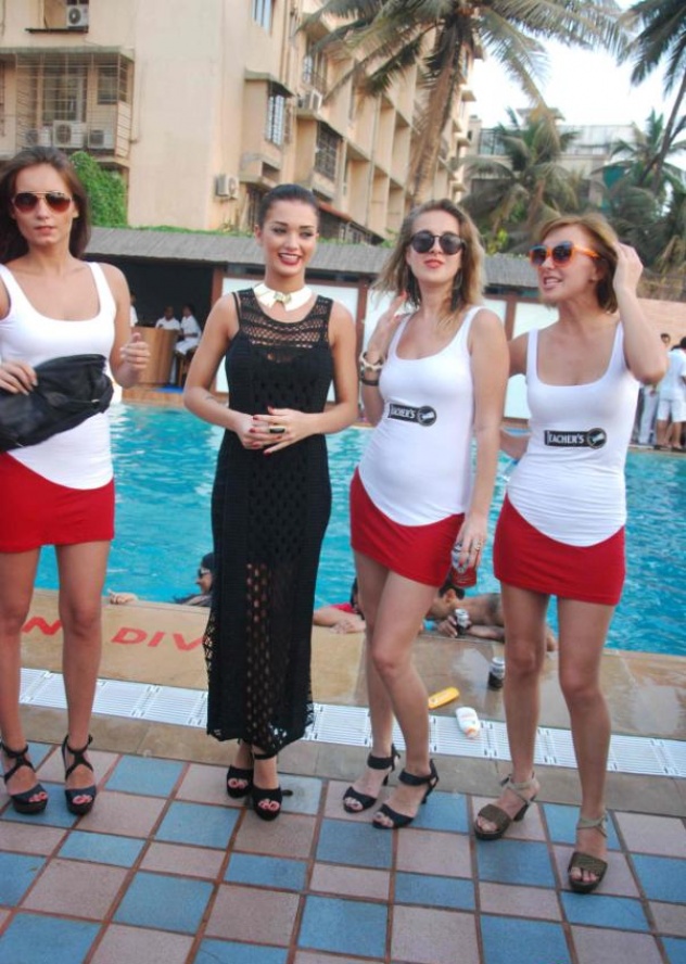 Neha Dhupia & Amy Jackson At Teachers Scotch Pool Party